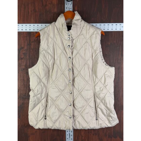 Ariat Quilt Style Insulated Puffer Vest Jacket Coat Cream White Womens 2XL XXL - Picture 2 of 11
